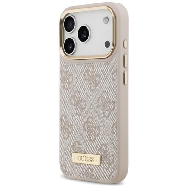 Guess Mobilskal till iPhone 17 Pro MagSafe 4G Logo Plate - Rosa Rosa
