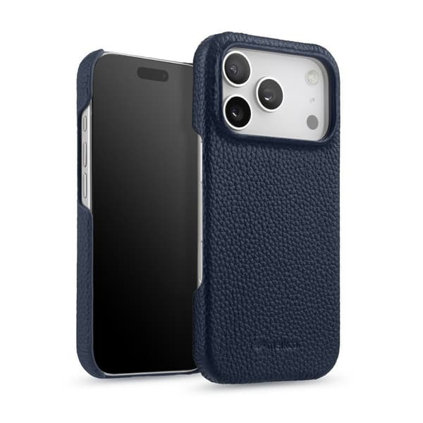 MELKCO Mobilskal till iPhone 17 Pro Max Äkta Läder PC Blå