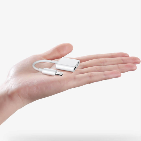 Joyroom Lightning - 2x Lightning headphone adapter Vit White