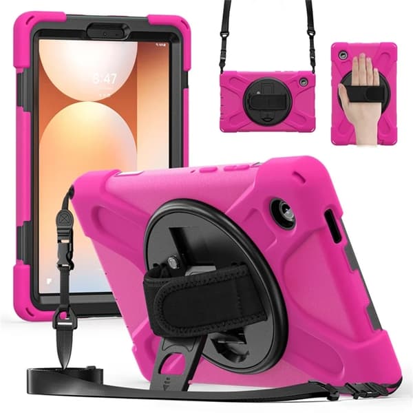 Mobilskal till Galaxy Tab A11 Kickstand Silikon Axelrem Rosa