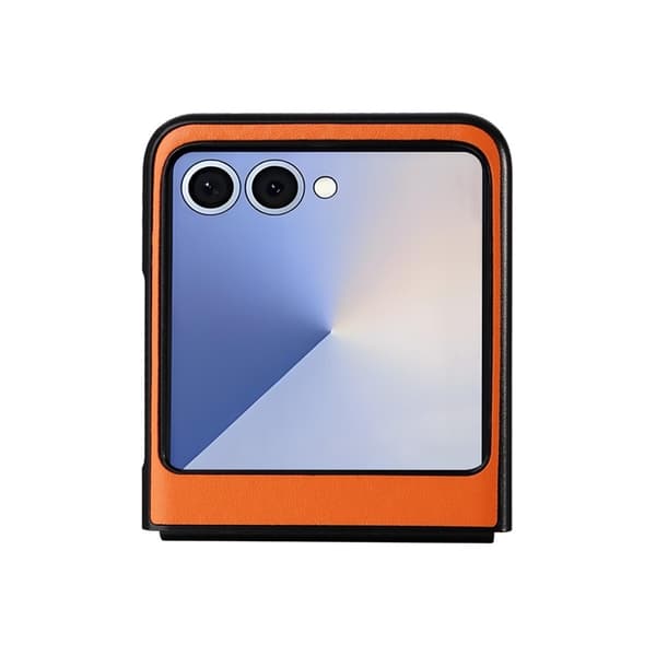Mobilskal till Galaxy Z Flip7 PU Läder Protective - Orange Orange