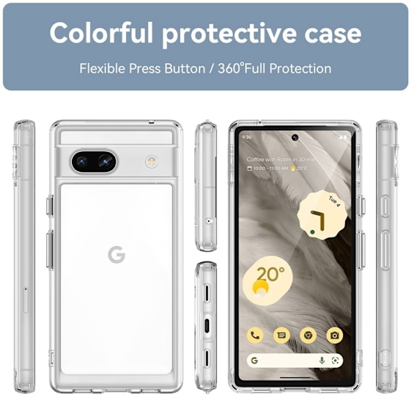 Google Pixel 7a Mobilskal Acrylic Shockproof TPU - Clear