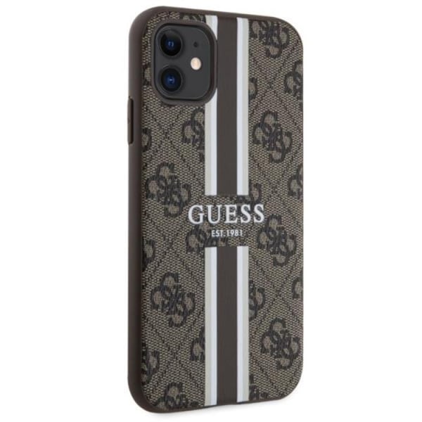 Guess iPhone 11/XR Mobilskal MagSafe Printed Stripes - Brun