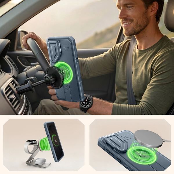 Tech-Protect Mobilskal För Galaxy S26 Ultra Magsafe Kevlar 2-Set - Blå Blå