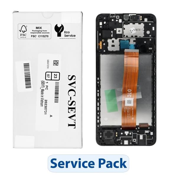 Galaxy A12 Skärm med LCD-display Service Pack A125F GH82-24490A Svart