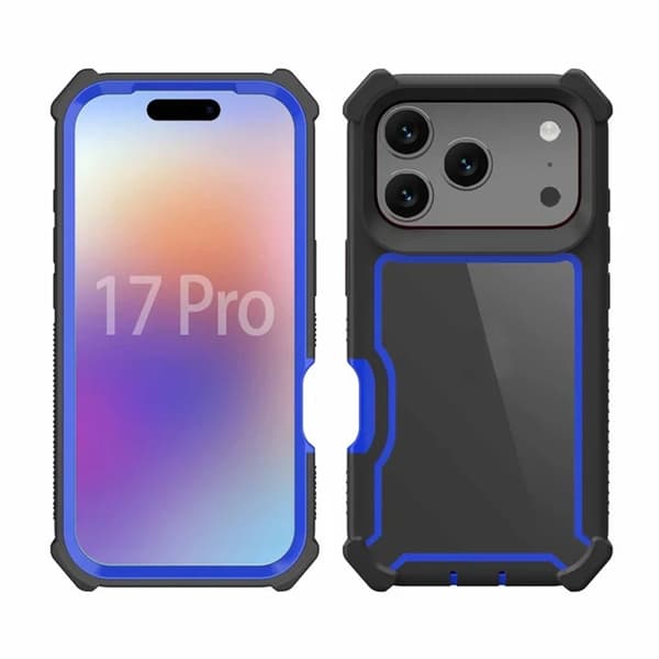 Mobilskal till iPhone 17 Pro TPU + PC Shockproof - Svart/Blå Blå