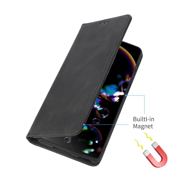Plånboksfodral för Samsung Galaxy S26 Plus Magnetiskt Konstläder - Svart