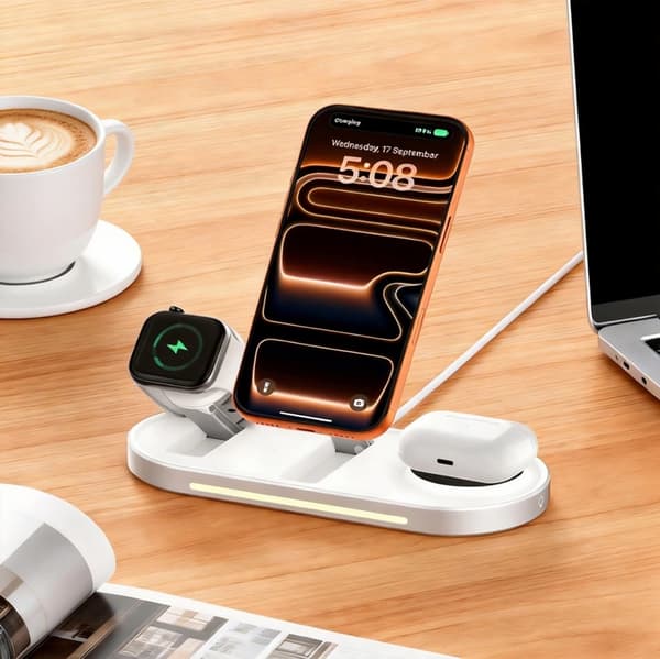 Tech-Protect Qi2.2 MagSafe Trådlös Laddare För iPhone/Apple Watch/AirPods Vit