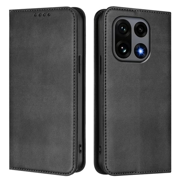 OnePlus 15 5G Plånboksfodral Retro RFID-Skydd Konstläder Svart