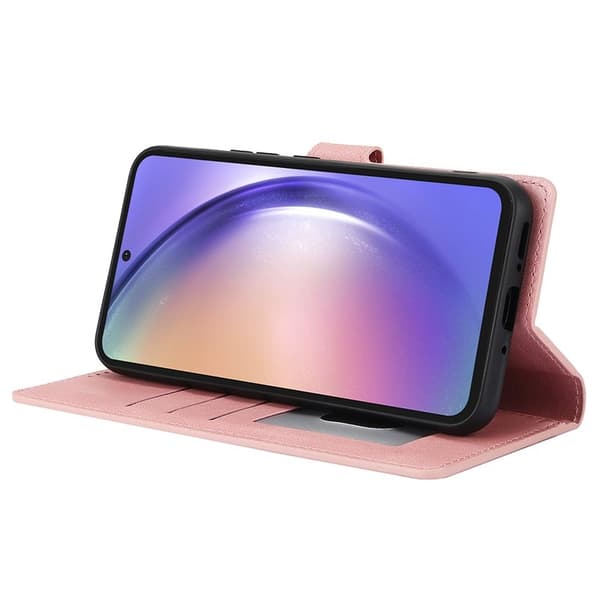 Samsung Galaxy S26+ Plånboksfodral Konstläder Med Ställ - Rosa