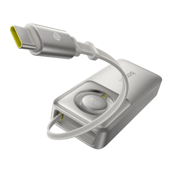Baseus Powerbank 10000mAh 30W USB-C Kabel Free2Pull Grå