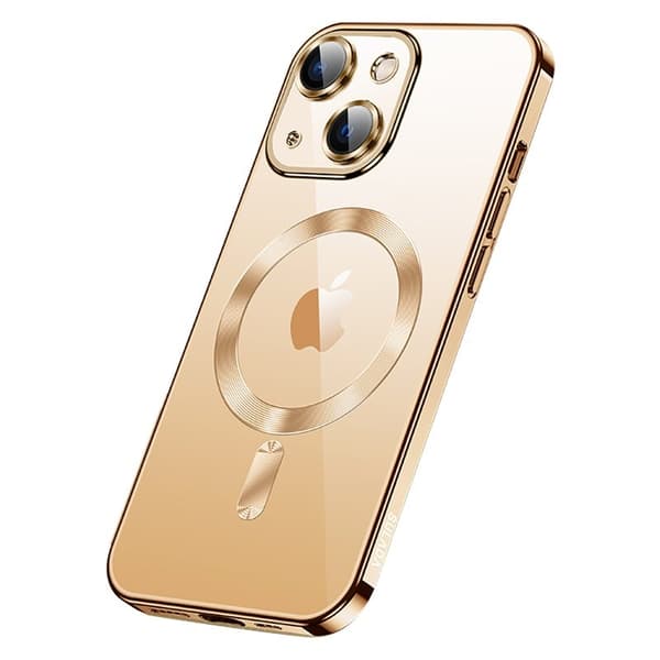 SULADA iPhone 15 Plus Skal MagSafe TPU och Härdat Glas - Guld