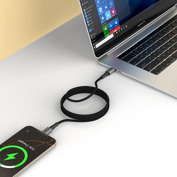 Tech-Protect USB-C Till USB-C Kabel 1m - Iron Grå Svart