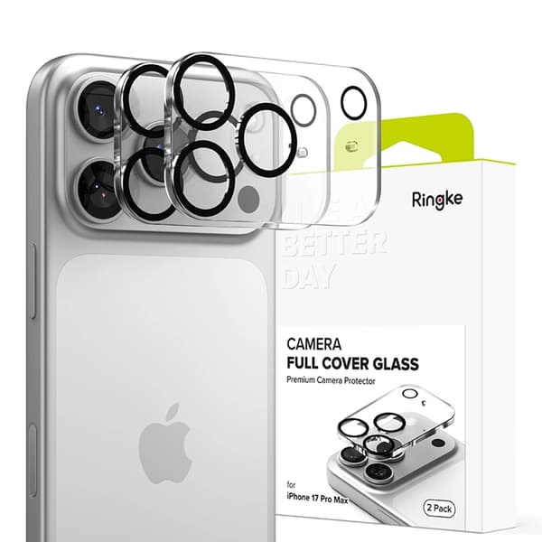 [2-Pack] Ringke kameraomslag hærdet glas til iPhone 17 Pro Max - Sort Svart