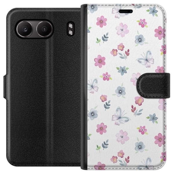 OnePlus Nord 4 tegnebog med blomster og sommerfugle