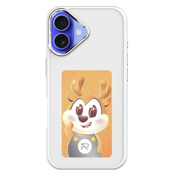 Mobilskal till iPhone 16 Plus NFC DIY Customized HD Smart E-Ink - Vit Vit