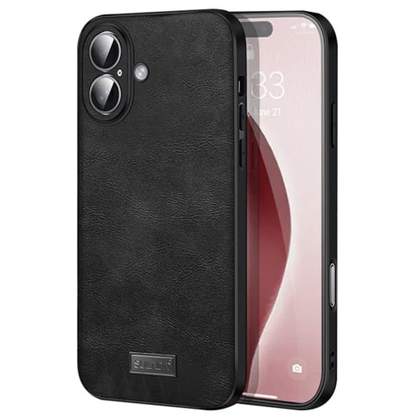 SULADA Mobilskal till iPhone 16 Plus PU Läder + TPU + PC - Svart