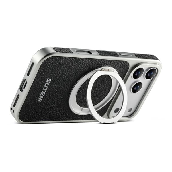 SUTENI Mobilskal till iPhone 17 Pro MagSafe Kickstand Electroplating G6 Svart