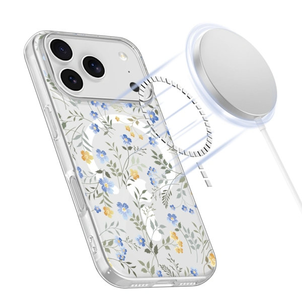 Tech-Protect Mobilskal till iPhone 17 Pro Magsafe Flexair - Spring Flowers Transparent