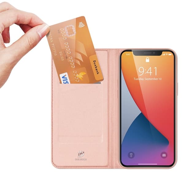 Dux Ducis PU Læder Punge Etui iPhone 12 Pro Max - Rose Gold Rosa