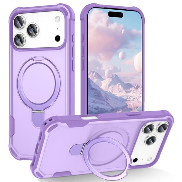Mobilskal till iPhone 17 Pro Max MagSafe Kickstand Shockproof - Lila Lila