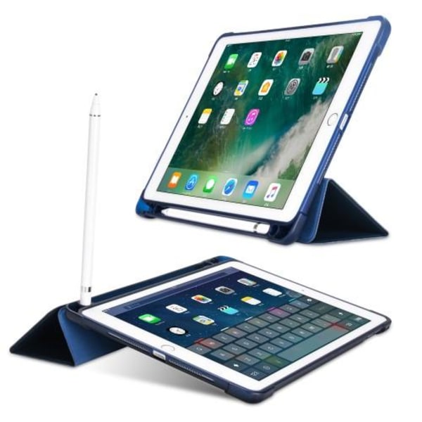 iPad 9.7 (2017/2018 / Air / Air2) kotelo, kolminkertainen - sininen