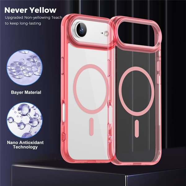 Mobilskal till iPhone Air MagSafe TPU+PC - Transparent Rosa Rosa