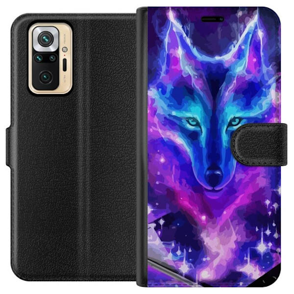Pungcover til Xiaomi Redmi Note 10 Pro med Neon Ulv