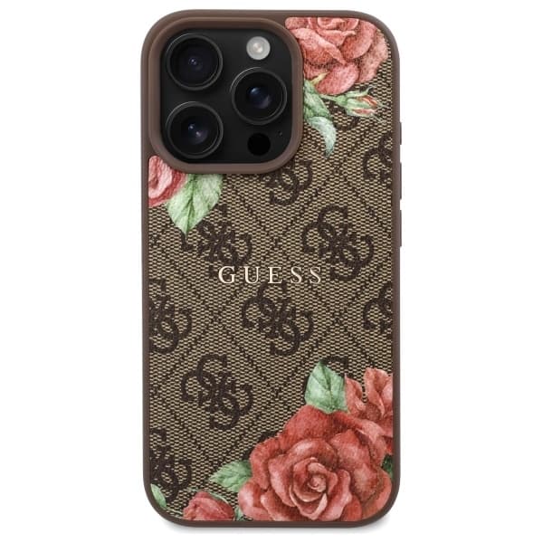 Guess telefonetui til iPhone 16 Pro MagSafe 4G Blomsterprint - Brun Brun