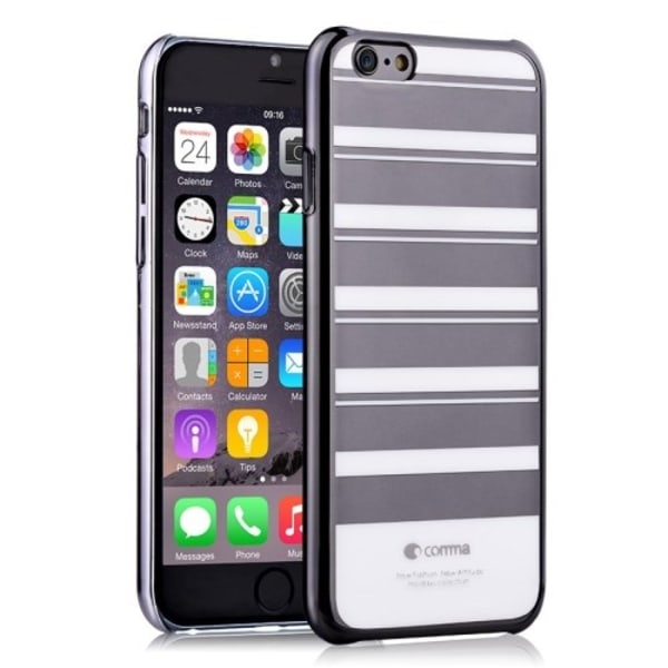 COMMA Baksideskal till iPhone 6- Randig - Silver Silver