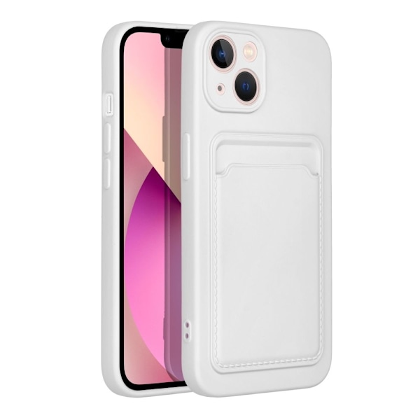 Forcell iPhone 14 Plus Skal Korthållare Mjukplast Vit