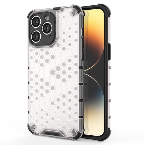 iPhone 14 Pro Skal Honeycomb Armored Hybrid - Transparent Transparent