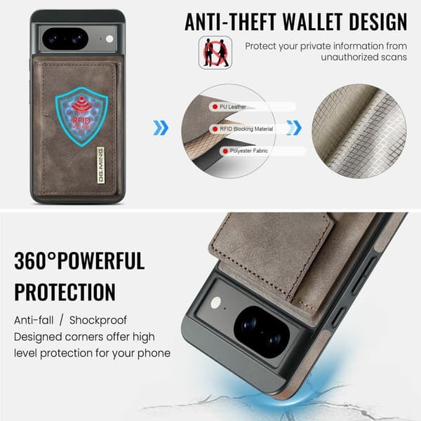 DG.MING M6 Series Mobilskal till Google Pixel 8 Magnetiskt Brun