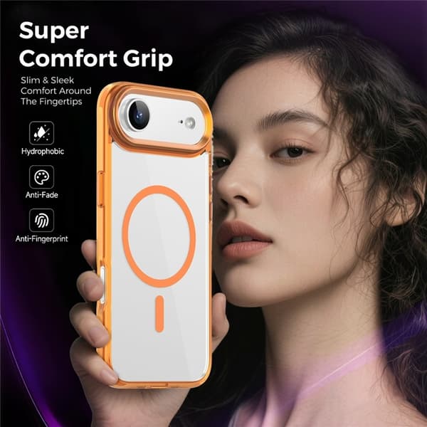 Mobilskal till iPhone Air MagSafe TPU+PC Transparent - Orange Orange