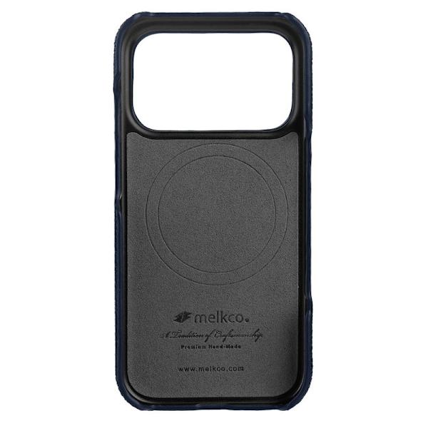 MELKCO Mobilskal till iPhone 17 Pro Max Äkta Läder PC Blå