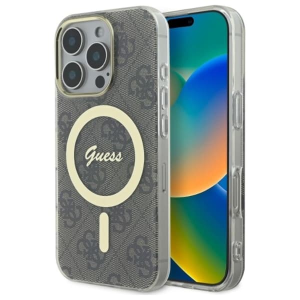 Guess Telefontaske til iPhone 16 Pro MagSafe IML 4G - Brun Brun