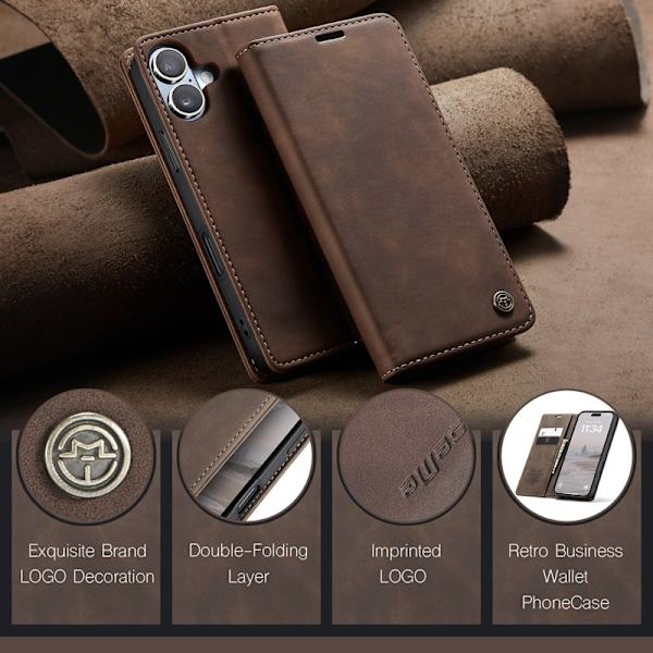 CASEME 013 Case iPhone 17 Plånboksfodral Konstläder - Kaffe