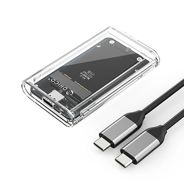 Orico Diskpatron MSATA USB-C 3.2 5Gb/s TC10-MS - Gennemsigtig Transparent