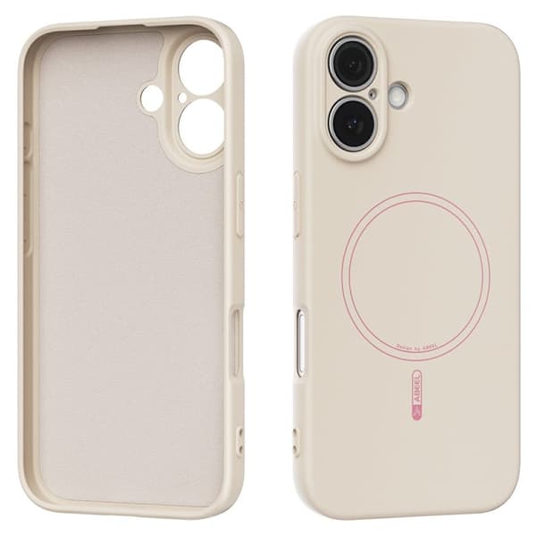 ABEEL Mobilskal till iPhone 16 MagSafe Kompatibel Liquid Silicone Beige