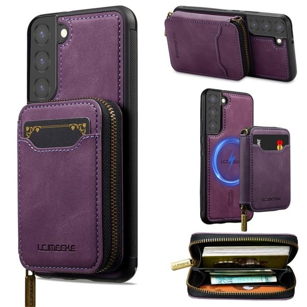 LC.IMEEKE L6 för Samsung Galaxy S22+ Plånboksfodral Konstläder - Lila