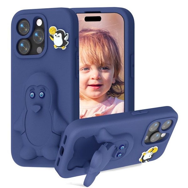 Penguin Mobilskal till iPhone 13 Pro Kickstand Stöttålig EVA - Blå