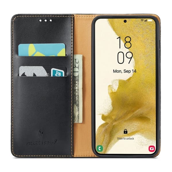 FIERRE SHANN Samsung Galaxy S24+ Plånboksfodral Konstläder - Svart