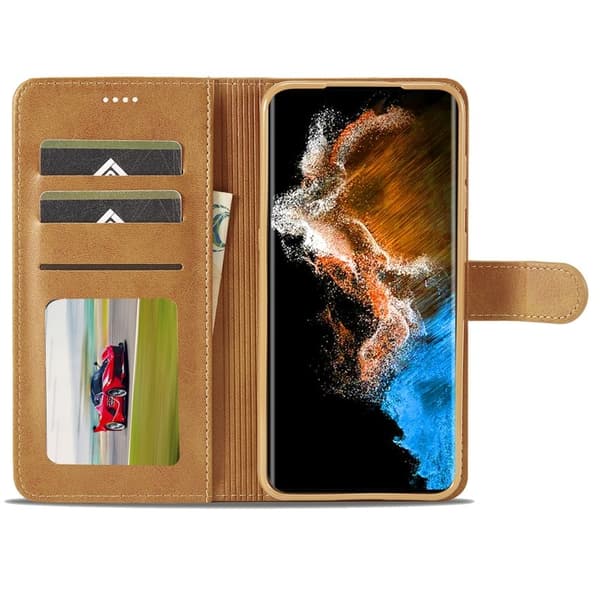 LC.IMEEKE Samsung Galaxy S24+ Plånboksfodral Konstläder - Gul