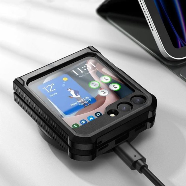 Tech-Protect Galaxy Z Flip 5 -matkapuhelinsuoja Kevlar Pro - musta