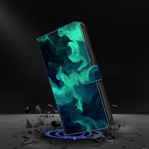 Samsung Galaxy S26 Plus Plånboksfodral Ställning Mönstertryck Konstläder - Rök