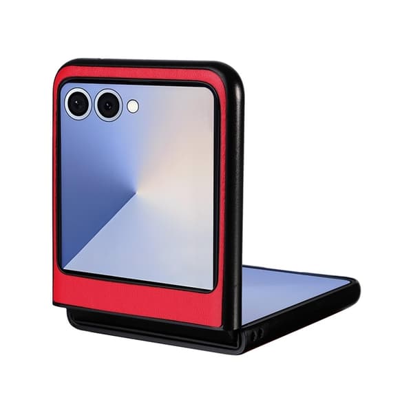 Mobilskal till Galaxy Z Flip7 PU Läder Protective - Röd Röd