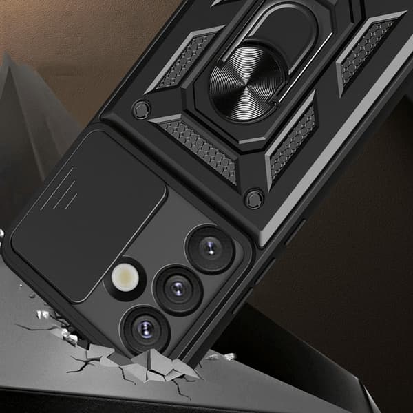 Mobilskal till Galaxy S25 Hybrid Armor Camshield - Röd Röd
