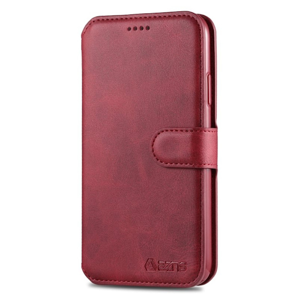 AZNS Plånboksfodral för iPhone 12 Pro/12 - Konstläder - Röd