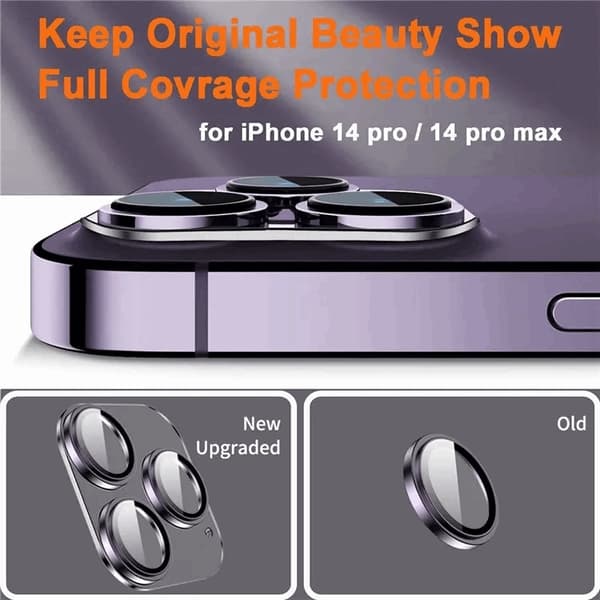 ENKAY iPhone 14/14 Plus Kameralinsskydd i Härdat glas - Silver Silver