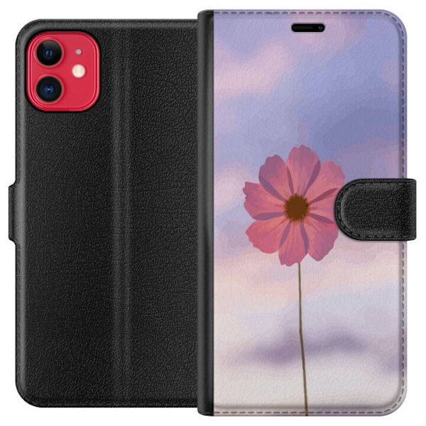 Plånboksfodral till Apple iPhone 11 med Rosa blomma